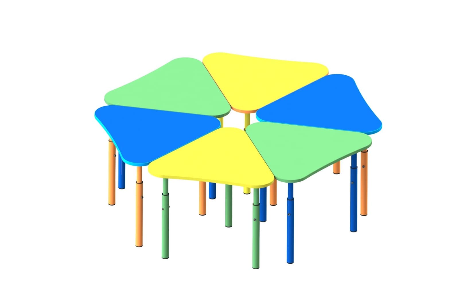 Комплект столів "пелюстка" РОЗКОМ, розмір 700х700х460/580 мм